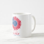 Patriotischer Sonnenblumenblume Amerikanische Unab Kaffeetasse (VorderseiteRechts)