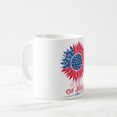Patriotischer Sonnenblumenblume Amerikanische Unab Kaffeetasse (Vorderseite Links)