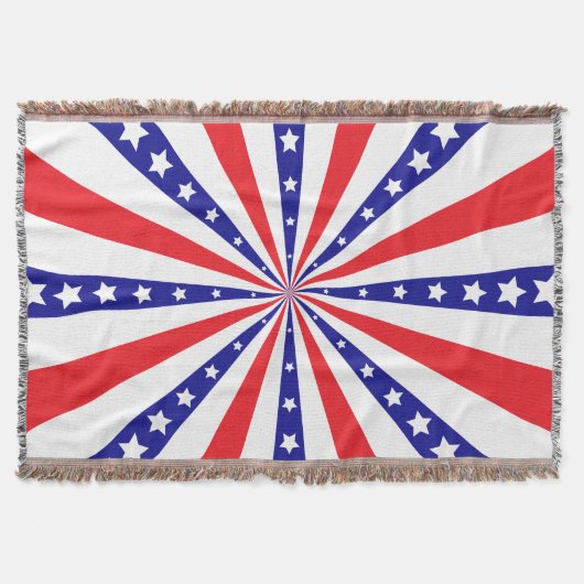 Patriotischer Sonnenstrahl Decke (Vorderseite)