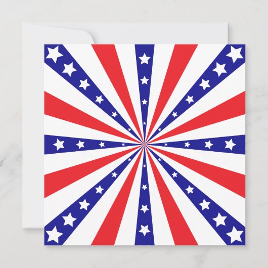 Patriotischer Sonnenstrahl Einladung (Vorderseite)