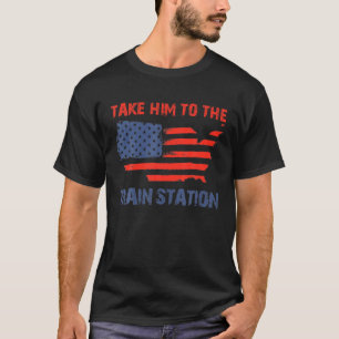 Patriotischer Spaß Bahnhof Vintage Altstadt von Am T-Shirt