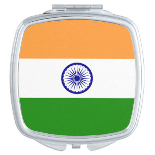 Patriotischer Spiegel mit indischer Flagge Taschenspiegel