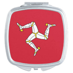 Patriotischer Spiegel mit Isle Man flagge, Vereini Taschenspiegel