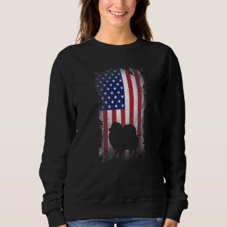 Patriotischer Spitz Amerikanische Flagge Cooler Hu Sweatshirt