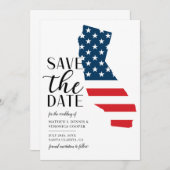Patriotischer Staat California Hochzeit in Urlaubs Save The Date (Vorne/Hinten)