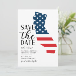 Patriotischer Staat California Hochzeit in Urlaubs Save The Date