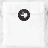 Patriotischer Staat der US-amerikanischen Flagge f Runder Aufkleber (Tasche)
