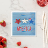 Patriotischer Starfish mit amerikanischer Flagge Serviette (Beispiel)