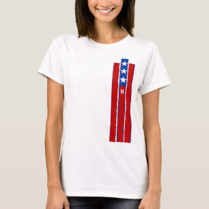 Patriotischer Stars Streifen Monogram Graphic T -  T-Shirt