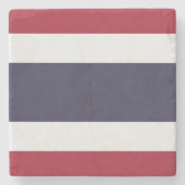 Patriotischer Steinuntersetzer mit der Flagge Thai (Vorderseite)