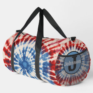 Patriotischer Stern-Tie-Dye-Monogramm personalisie Duffle Bag