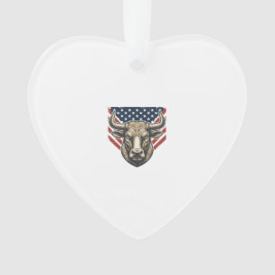 Patriotischer Stierkopf Vintage Gravur Vektor Kuns Ornament