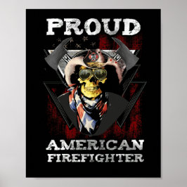 Patriotischer Stolz auf die amerikanische Feuerweh Poster