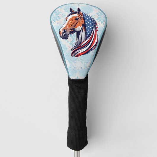 Patriotischer Stolz : Viertelpferd mit amerikanisc Golf Headcover (Vorderseite)
