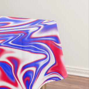 "Patriotischer Swirl: Der rote, weiße und blaue Ma Tischdecke