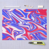 Patriotischer Swirl: Roter weißer und blauer Marmo Seidenpapier (Handwerk)