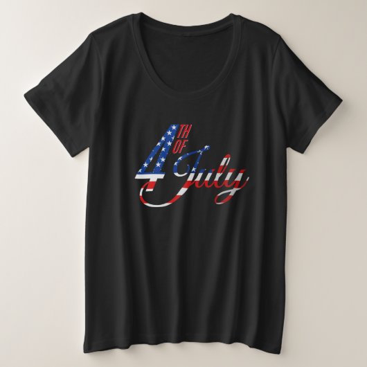 Patriotischer T - Shirt mit FrauenPlus-Größe (Design vorne)