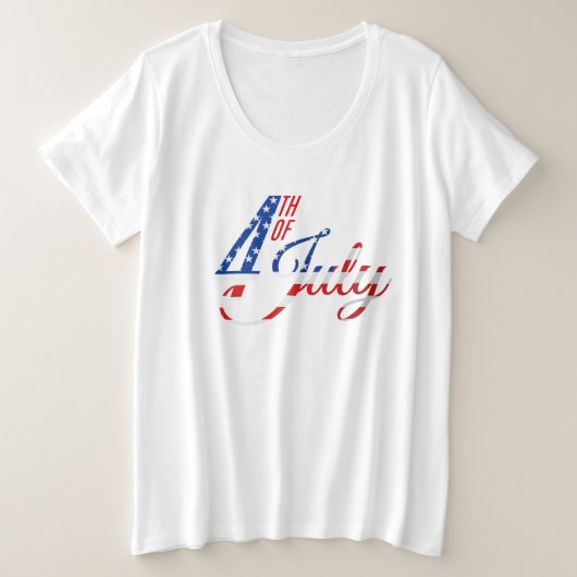 Patriotischer T - Shirt mit FrauenPlus-Größe (Design vorne)