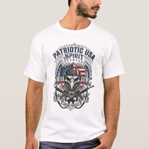Patriotischer Taktischer Adler-Schädel Militär-ins T-Shirt