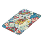 PATRIOTISCHER TEDDDY BEAR & QUILT MAGNET (Linke Seite)