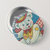 PATRIOTISCHER TEDDY BEAR & PATCHWORTSCHALTER RUNDE BUTTON (Vorne & Hinten)