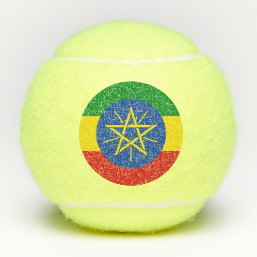 Patriotischer Tennisball mit Flagge in Äthiopien Tennisbälle (Vorderseite)
