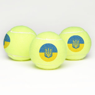 Patriotischer Tennisball mit Flagge in der Ukraine Tennisbälle