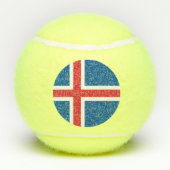 Patriotischer Tennisball mit Flagge Islands Tennisbälle (Rückseite)
