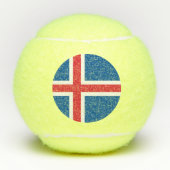 Patriotischer Tennisball mit Flagge Islands Tennisbälle (Vorderseite)