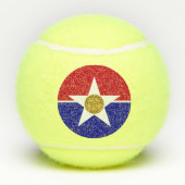 Patriotischer Tennisball mit Flagge von Dallas Tennisbälle (Rückseite)