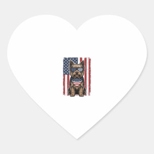 Patriotischer Terrier-Hund Vintage-Flagge Vektor-D Herz-Aufkleber