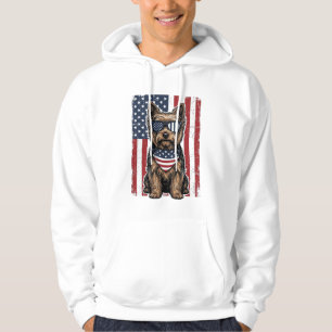 Patriotischer Terrier-Hund Vintage-Flagge Vektor-D Hoodie