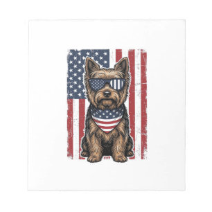 Patriotischer Terrier-Hund Vintage-Flagge Vektor-D Notizblock