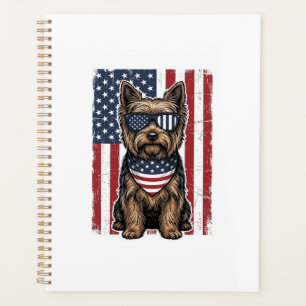 Patriotischer Terrier-Hund Vintage-Flagge Vektor-D Planer
