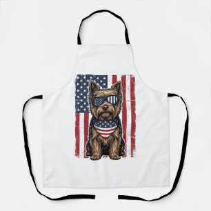 Patriotischer Terrier-Hund Vintage-Flagge Vektor-D Schürze