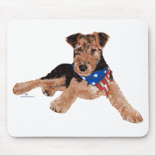 Patriotischer Terrier-Welpe Mousepad