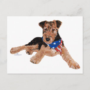Patriotischer Terrier-Welpe Postkarte