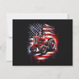 Patriotischer Traktor 4. Juli Amerikanische Flagge Dankeskarte