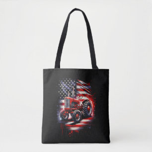 Patriotischer Traktor 4. Juli Amerikanische Flagge Tasche