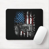 Patriotischer Traktor Amerikanische Flagge Traktor Mousepad (Mit Mouse)