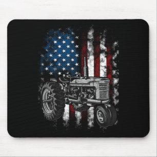 Patriotischer Traktor Amerikanische Flagge Traktor Mousepad