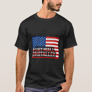 Patriotischer Trockenbauinstallateur 4. Juli USA-F T-Shirt