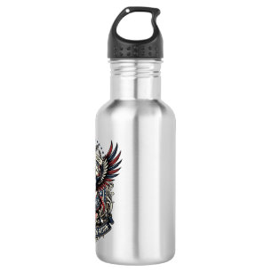 Patriotischer Trommler der Liberty Music Rock Meta Edelstahlflasche