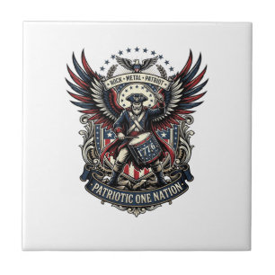 Patriotischer Trommler der Liberty Music Rock Meta Fliese