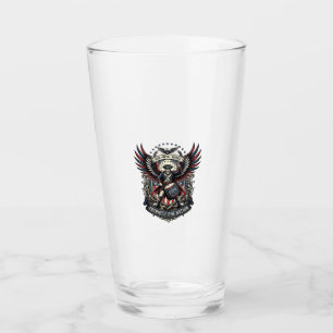Patriotischer Trommler der Liberty Music Rock Meta Glas