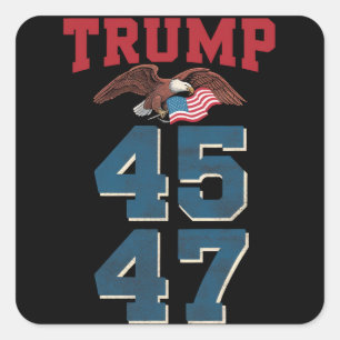 Patriotischer Trump gewann 45 und 47 Sieg Sieger T Quadratischer Aufkleber