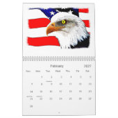 Patriotischer u. Eagle-Wandkalender Kalender (Feb 2027)