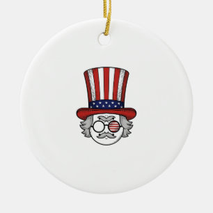 Patriotischer umgedrehter Zylinder Cartoon-Gesicht Keramik Ornament