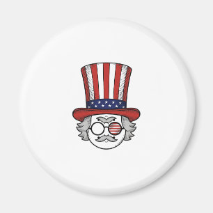Patriotischer umgedrehter Zylinder Cartoon-Gesicht Magnet