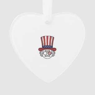 Patriotischer umgedrehter Zylinder Cartoon-Gesicht Ornament